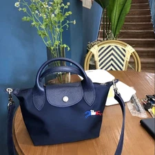 LONGCHAMP  Le Pliage Tres Paris XS Handbag Navy - Polyamide Outlet Product NEW