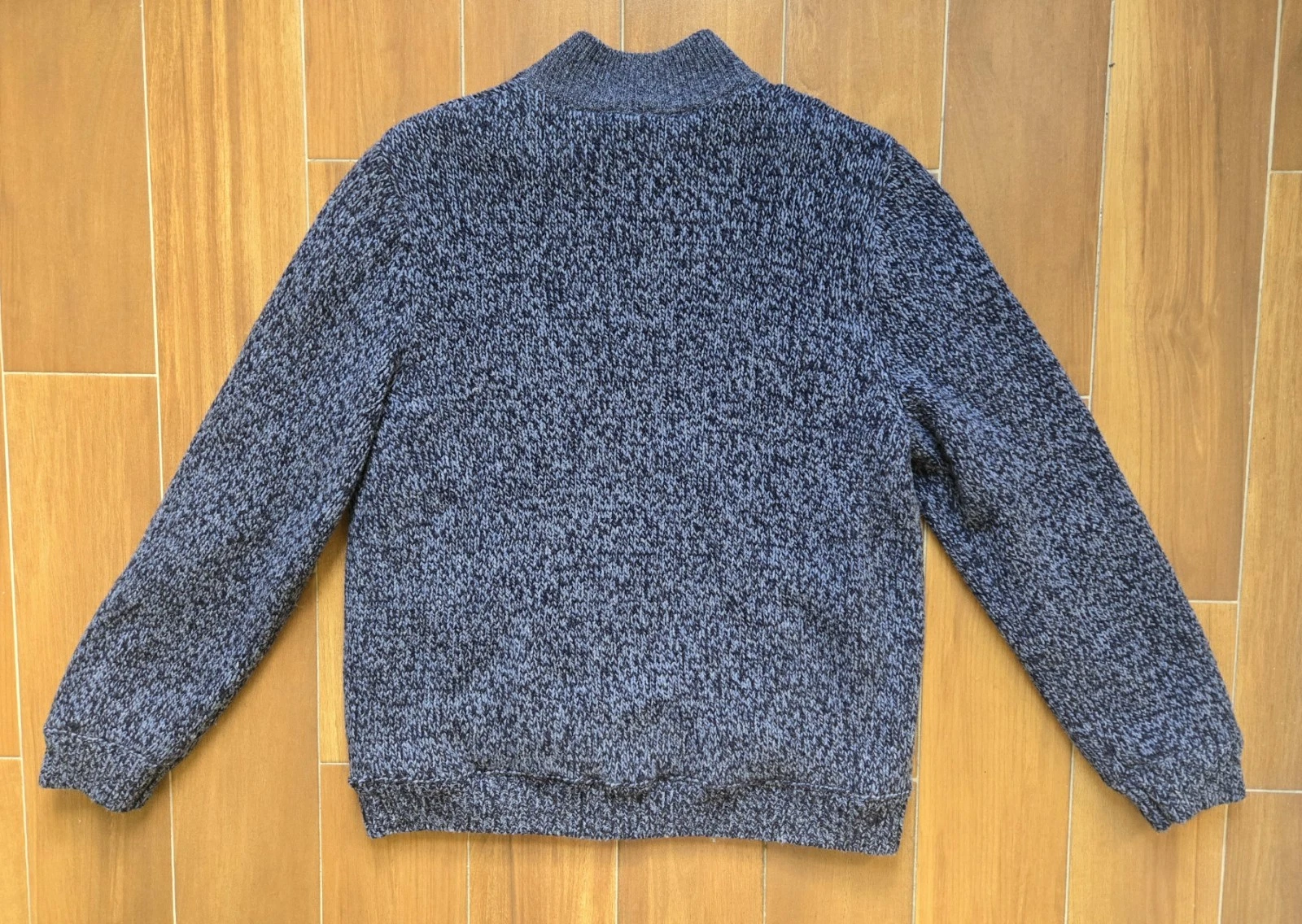 L.L. Bean Classic Lambswool Sweater Full-Zip Flannel-Lined Men's XL Carbon Navy image 3