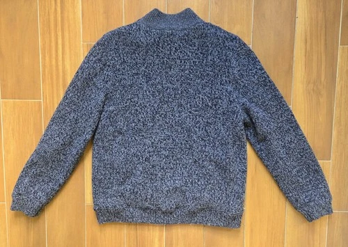 L.L. Bean Classic Lambswool Sweater Full-Zip Flannel-Lined Men's XL Carbon Navy image 3
