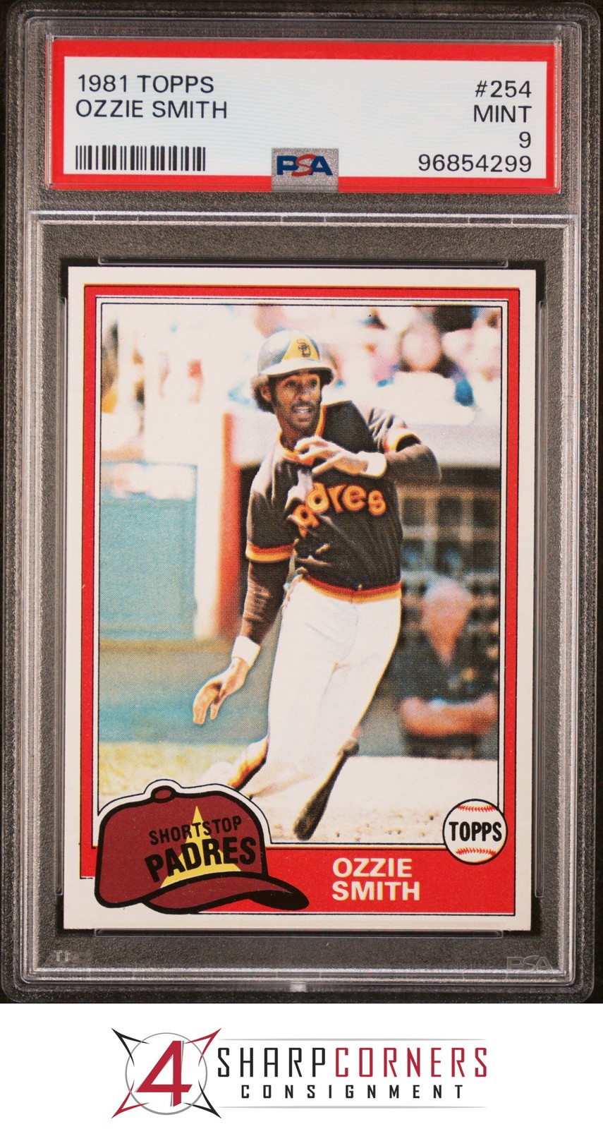 1981 TOPPS #254 OZZIE SMITH PADRES HOF PSA 9