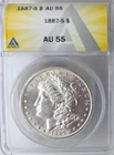 1887-S US Morgan SIlver Dollar ANACS AU55
