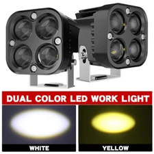2X LED Work Light Bar Spot Fog Lamp Yellow White Offroad Driving Pods UTV SUV