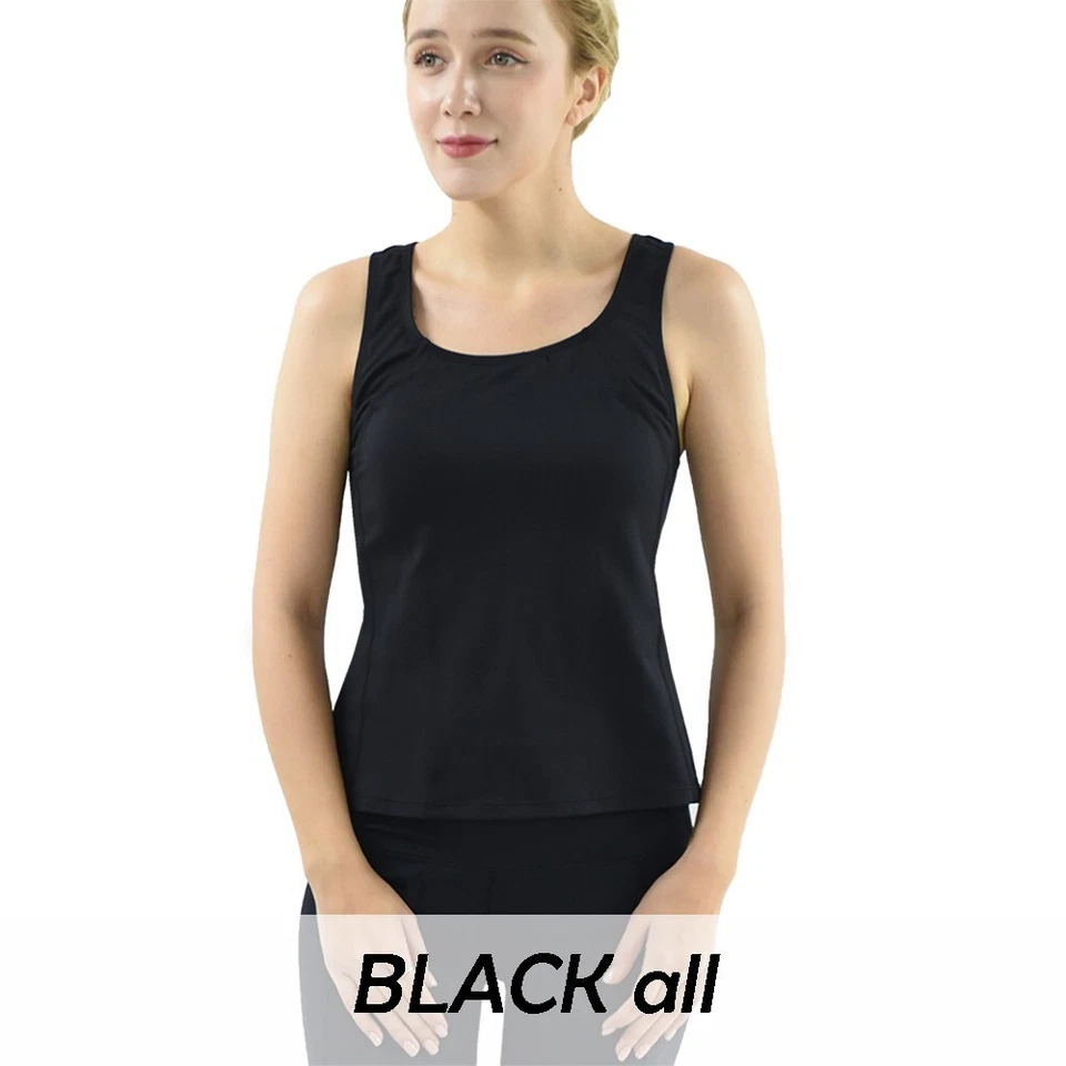 Private Island Hawaii Women Tankini Swimsuit Top Rash Guard Yoga Bathing Bra Top - Image 2 of 4