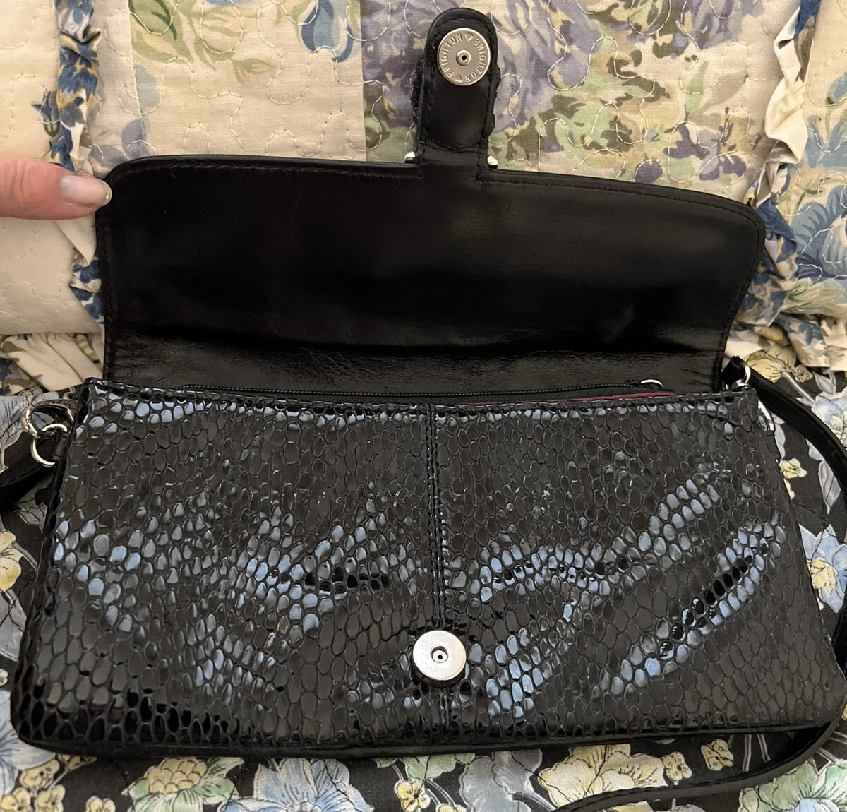 BRIGHTON  Python black Snake Skin WALLET  Purse w… - image 10