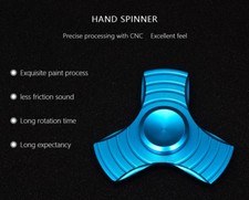 2x Spinner Fidget Metal STEEL 3 way EDC Toy Anxiety Fingertip Gyro ADHD 5 colors
