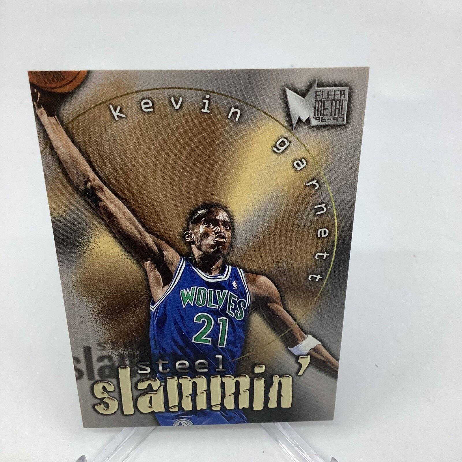 Kevin Garnett 1996-97 Skybox Metal "Steel Slammin'" #4 of 10