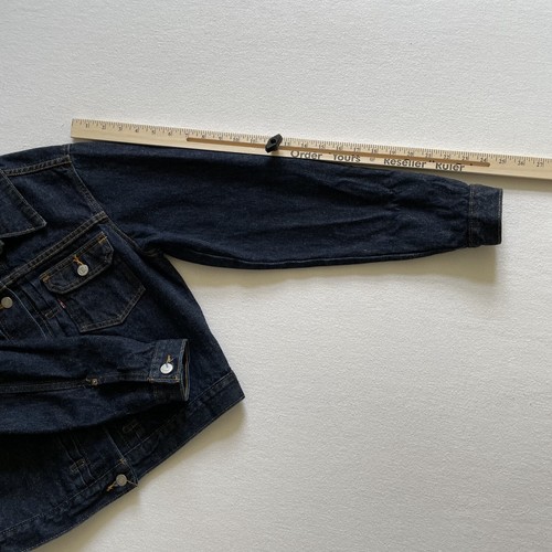 Vintage Levis Denim Trucker Jacket Women Medium Blue Type III Crop Made USA 90s - Picture 12 of 13