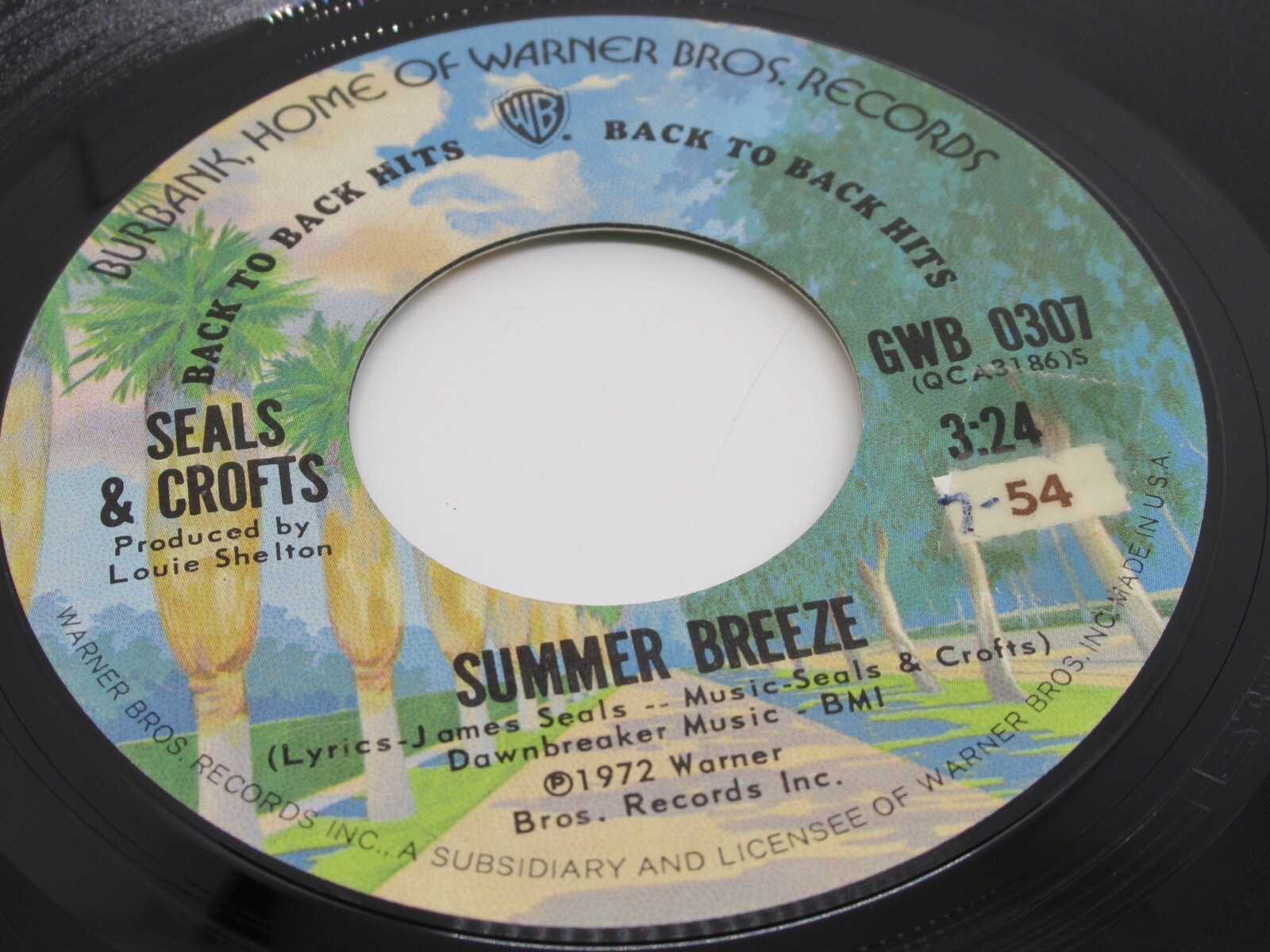 Seals & Crofts Summer Breeze / Hummingbird 1972 Warner Bros. 45 RPM
