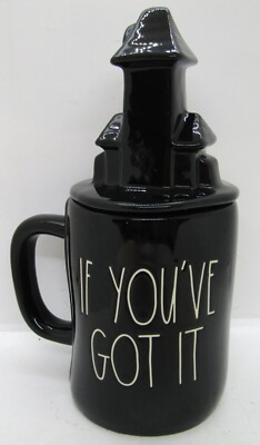 Rae Dunn Halloween If You've Got It Haunt It Mug Haunted House Lid - Black #C344
