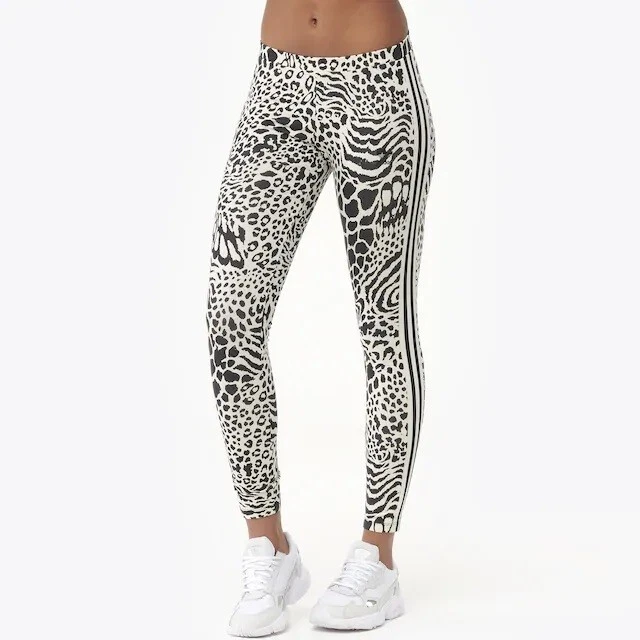 heb vertrouwen varkensvlees alcohol Adidas Womens Originals Animal Print 3 Stripe Leggings DV0114-Size M | eBay