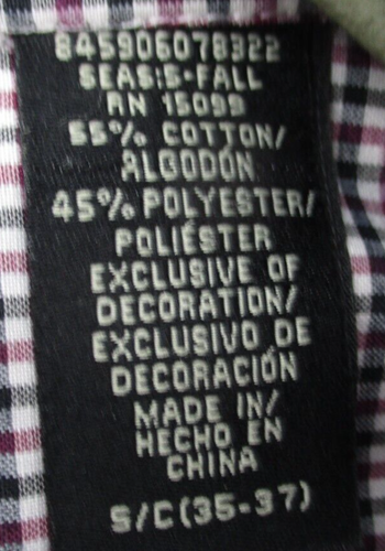 Structure Button Up Shirt Men's S Red Black White Geometric Plaid Cotton Blend - Picture 3 of 14