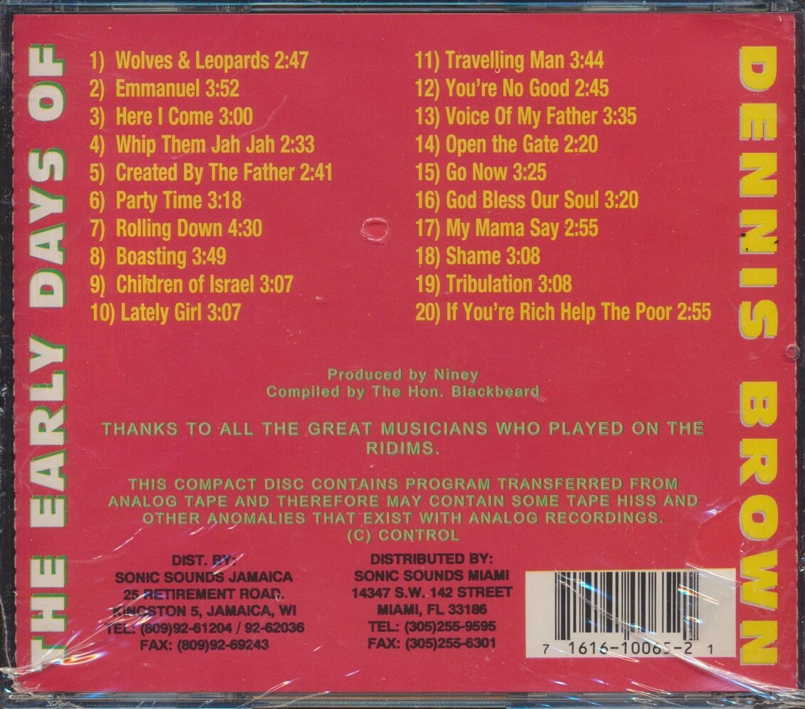 CD Dennis Brown - Early Days Of Dennis Brown | eBay