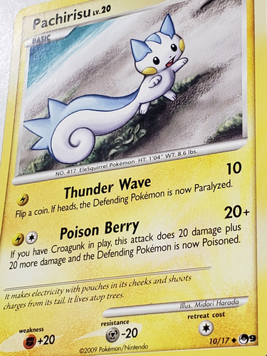 PROMO Pachirisu 10/17 LP / VLP - POP SERIES 9 Pokemon Card - Midori Harada Art - Picture 2 of 3