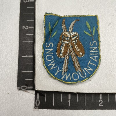Vtg Snow Ski Boots & Skis SNOWY MOUNTAINS Australia Patch 13NI
