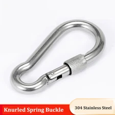 Locking Carabiner Clip Snap Hook Spring Loaded Steel Karabiner Carabina
