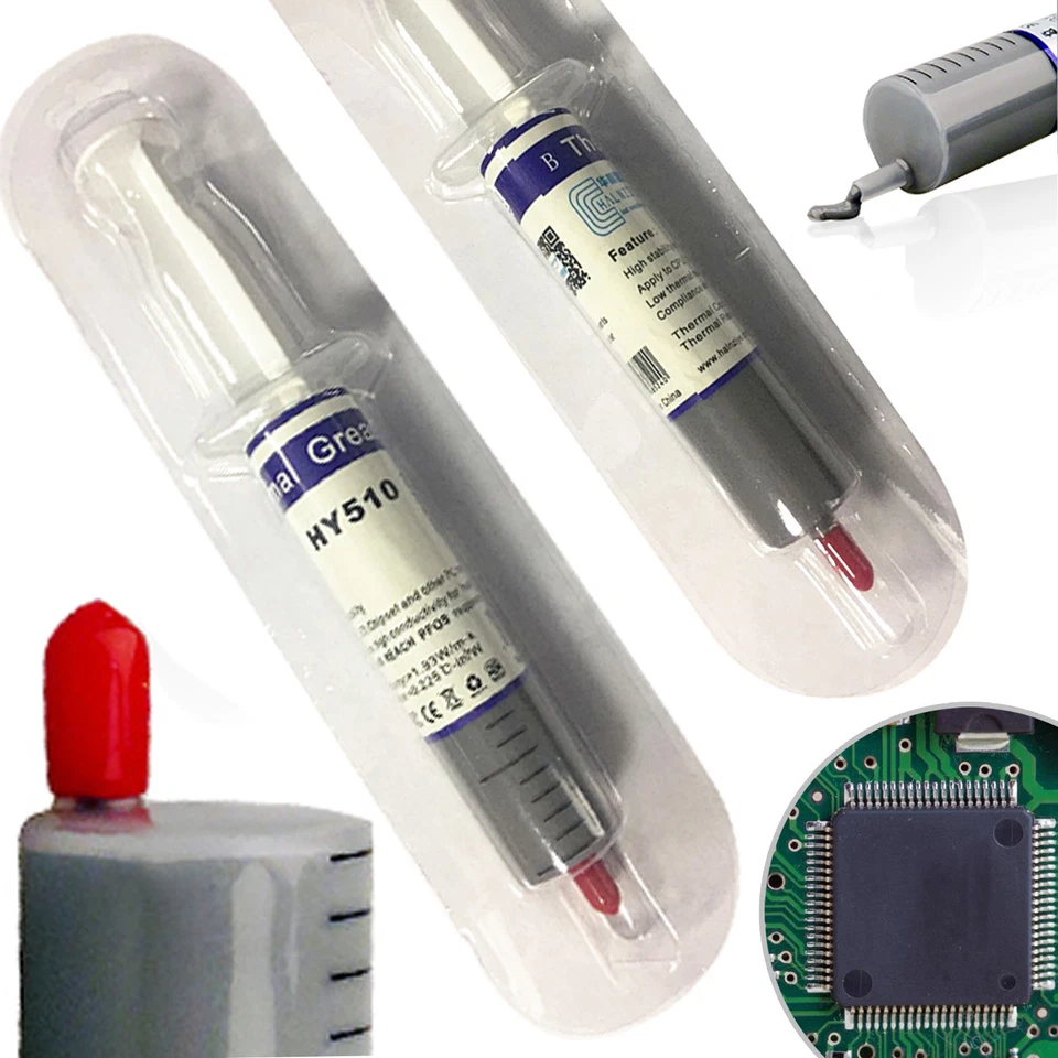 2 Pcs Silicone Thermal Heatsink Compound Cooling Paste Grease Syringe for PC CPU - Image 3 of 3