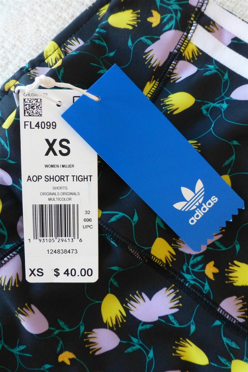 NWT Adidas Bellista Floral Cycling Biker AOP Shorts Women XS