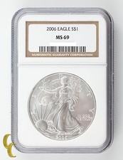 2006 Silver 1 oz American Eagle NGC Graded MS69