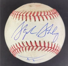 Trea Turner Game Used CYCLE Baseball Signed by Trea & Stephen Strasburg 7/23/19 