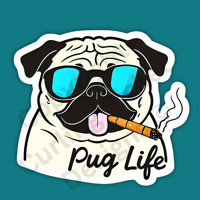 Pug Life Smoking Dog Funny Cool Cigarette Sunglasses 3