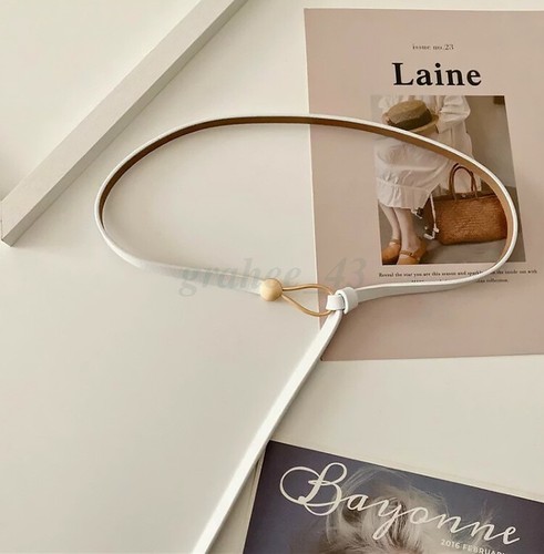 Hot Sale - Leather knot belt Skinny Belt Leather Waist Rope Belt Thin Waist Belt - Picture 16 of 17
