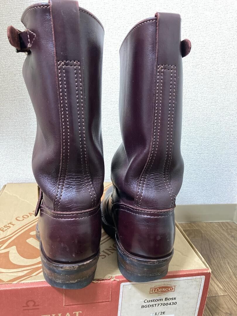 Wesco custom boss 7.5 E Burgundy Brown Men's Work engineer Wesco custom boss 7.5 E Burgundy Brown Men's Work engineer