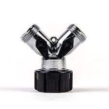 Garden Hose Y Valve Metal 2 Shut-Off Connections Easy Swivel Connector by Expert