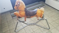Vintage Plastic Rocking Horse w/ Metal Springes and Frame