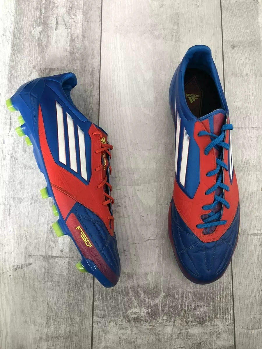 Raak verstrikt Leer Blijkbaar Adidas F50 Adizero FG Football Cleats Leather Blue Red US11 1/2 UK11 EUR46  | eBay