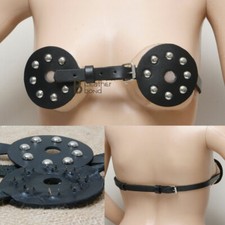 Real Cowhide Leather Domina Bra with Spikes Adjustable fit to all