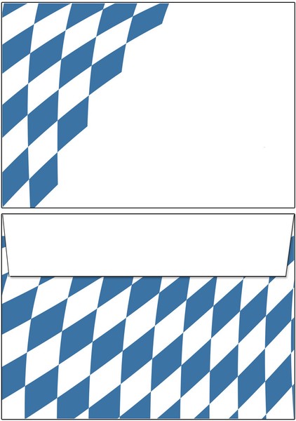20 BriefumschläGe Motiv Bayern Raute Din C6 Bayernmuster Oktoberfest Wiesn Blau-image