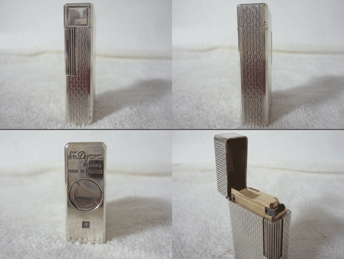 S.T. Accendino a gas a rullo Dupont materiale metallo argento T4KL42 vintage - Foto 4 di 5
