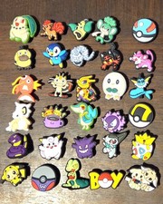 Lot of 30 Pokemon Crocs Jibbitz Shoe Charms. All as Pictured.