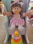 Vintage Cabbage Patch Kid Preemie Reroot 1983 Hm4 Brown Eyes Pacifier