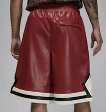 Air Jordan Faux Leather Shorts - Red/Black - ...