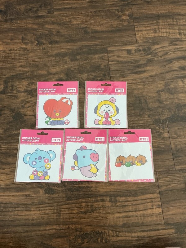 BT21 Sticker Decal Lot of 5 Tata Koya Mang Chimmy Shooky BTS New Sealed