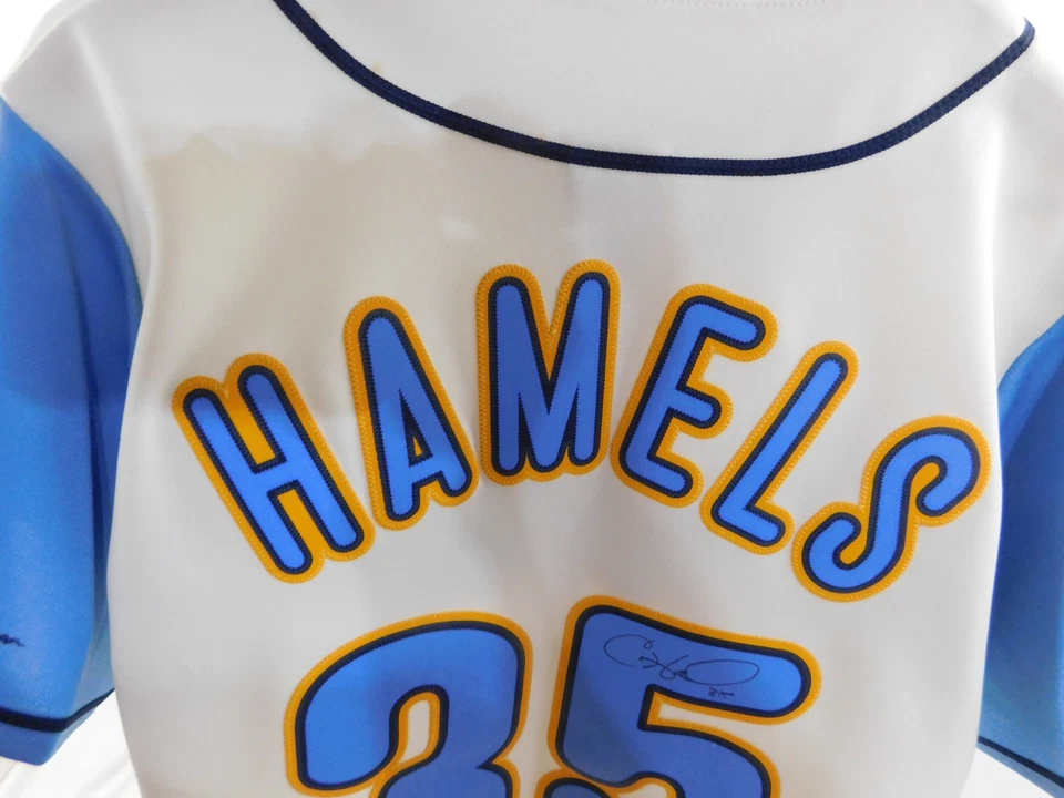 Autographed/Signed Cole Hamels Philadelphia Jersey Majestic Size S Phillies RARE - Image 3 of 4