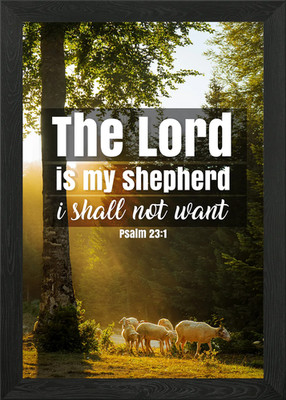 Psalm 23,1 - Der Herr ist mein Hirte gerahmtes Wandbild Poster Leinwanddruck Bild