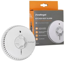 FireAngel Heat Alarm Loud 85dB 10 Year Sealed battery Kitchen Garage Attic White