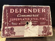 DEFENDER Superplated Steel Pins No28 Antique Made in the USA