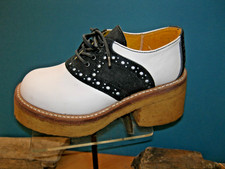 1990s vintage Muro Black/white platform Saddle Shoes US wms sz 7/ men's 5