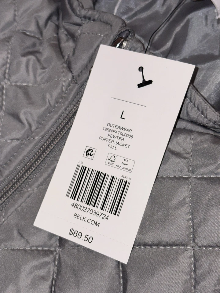 Nuevo con etiquetas Abrigo Chaqueta acolchada acolchada Kim Rogers Para mujer Grande Gris Peltre Todos los días Foto 2 de 4