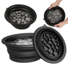 Silicone Face Bowl for Ice with Built-In Icetray, Collapsible Face Tub for Ic...