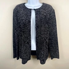 Vintage Womens Glitter Party Statement Jacket Large Holiday Cocktail Wedding NYE