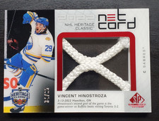 2022-23 SP Game Used Vincent Hinostroza Heritage Classic Net Cord 34/35 Sabres