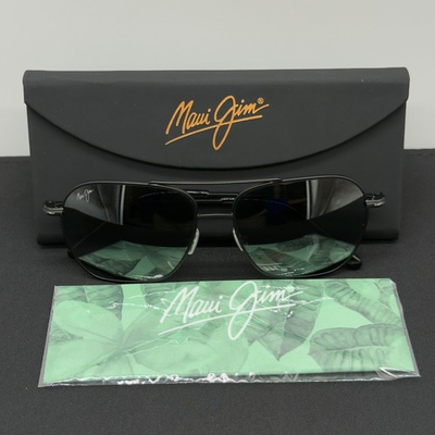 #ad #ad Maui Jim Mano Black Silver Stripe Neutral Grey Lens 877 02 Men#x27;s Sunglasses $125.98