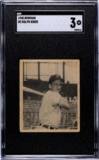 1948 Bowman Ralph Kiner #3 Rookie Card SGC 3