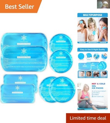 Dual Therapy 8-Pack Ice Packs - Reusable Cold & Hot Compress for Pain Relief