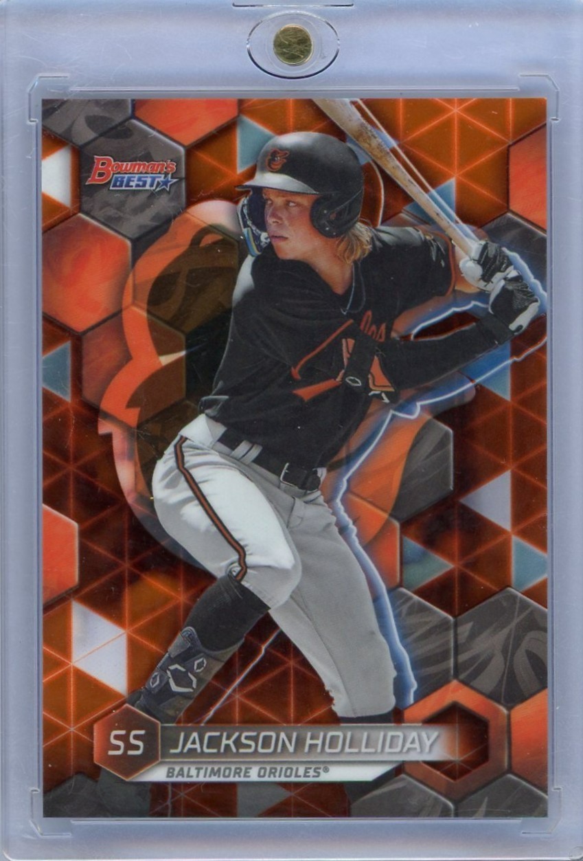 2023 Bowman's Best  JACKSON HOLLIDAY RC Orange Refractor /25 Orioles Color Match
