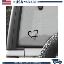 Love Heart Cross Sticker Decal, 8.7x6 Vinyl Car Window Wall Laptop NColor: Black